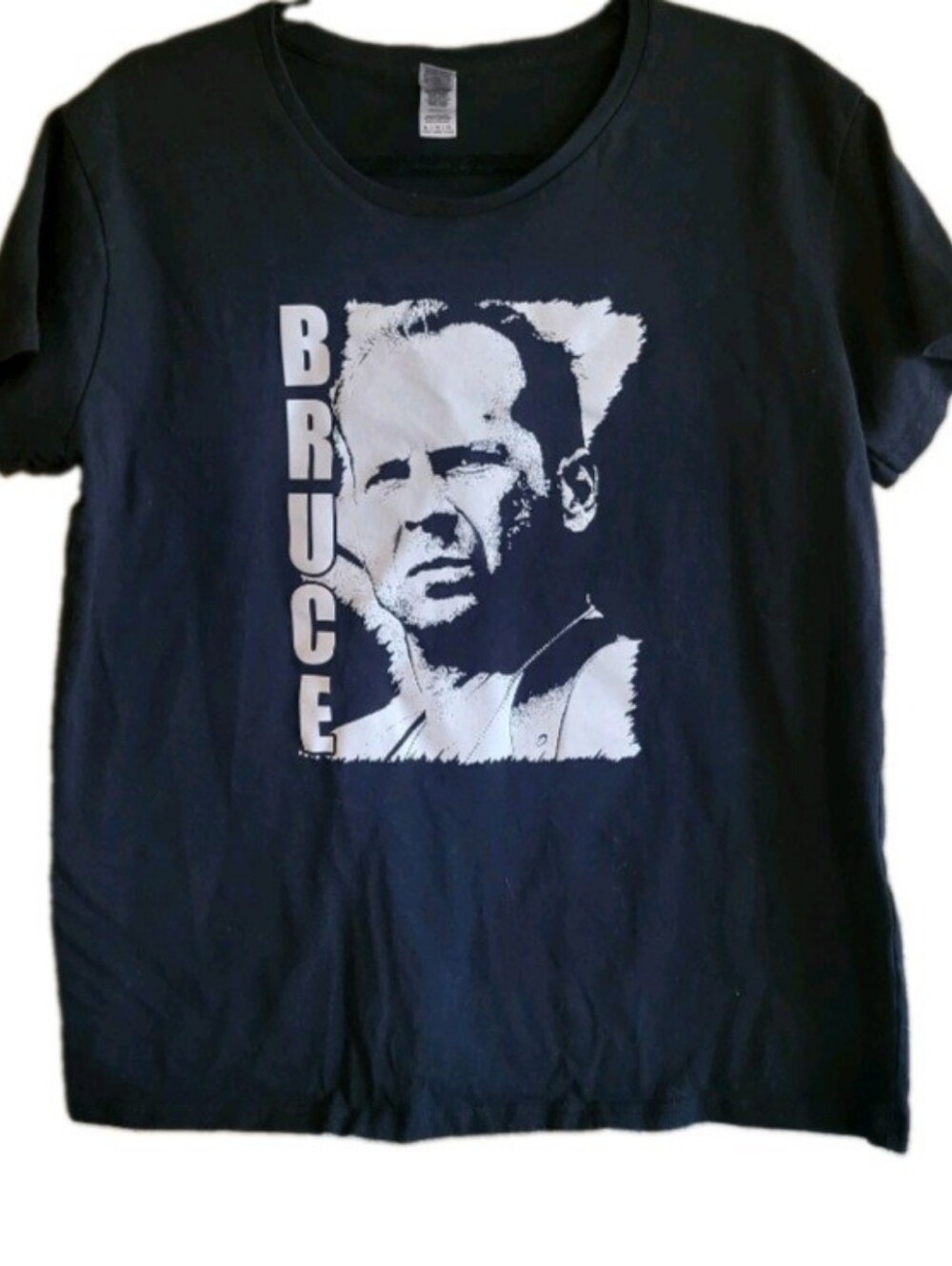 Bruce Willis Gildan Tee Shirt Women's Size XL Black TShirt Extra Large Cotton